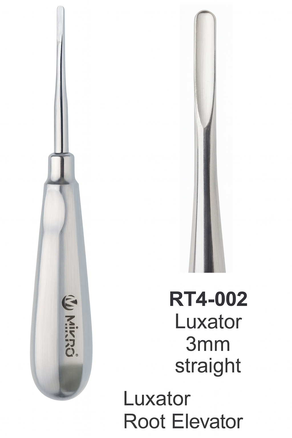 Mikro RT4-002 Luxator 3mm Straight – Profesyonel Kök Elevatörü